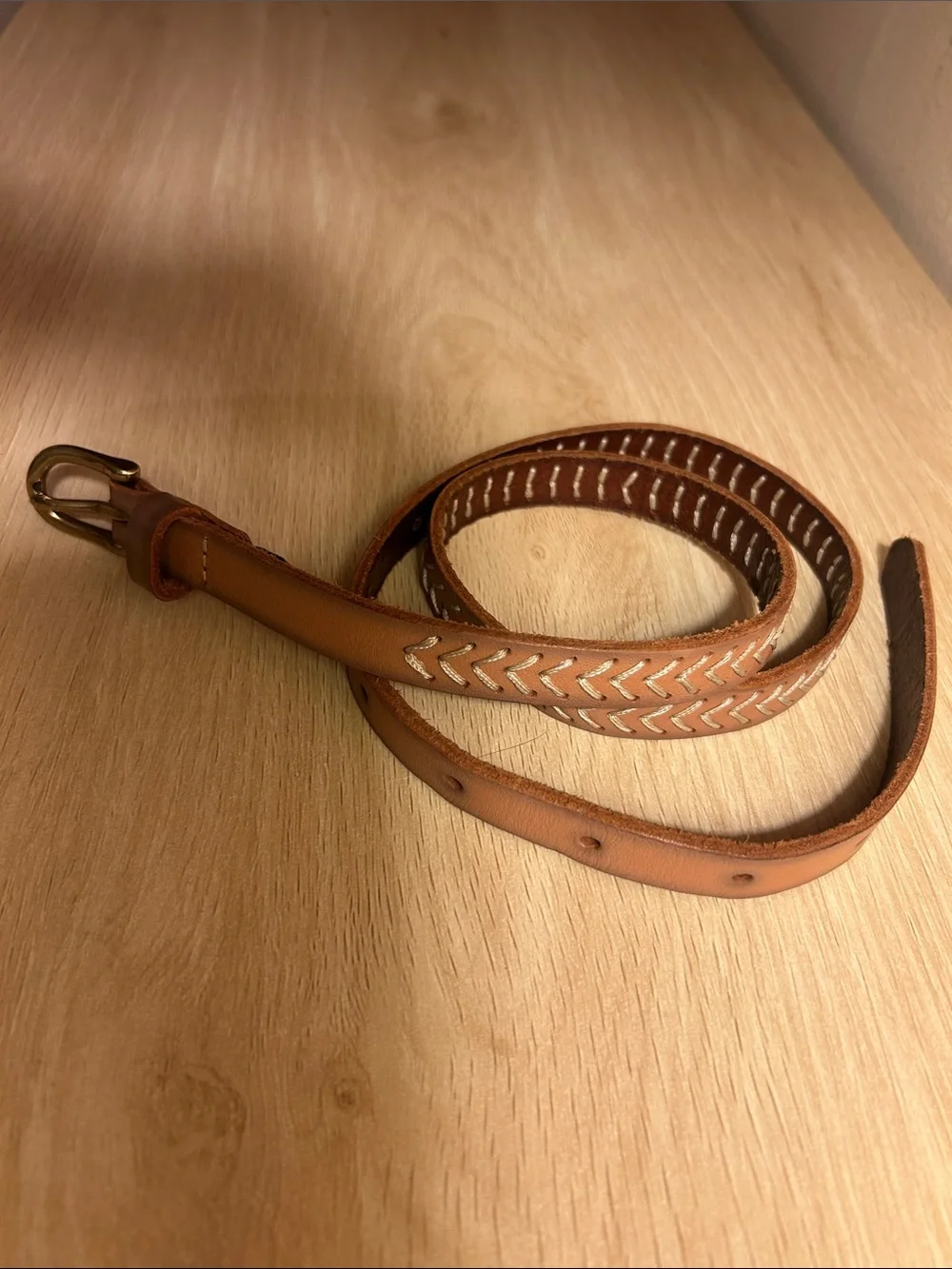 Madewell Women’s Tan Leather Braided Accent Belt XS/s